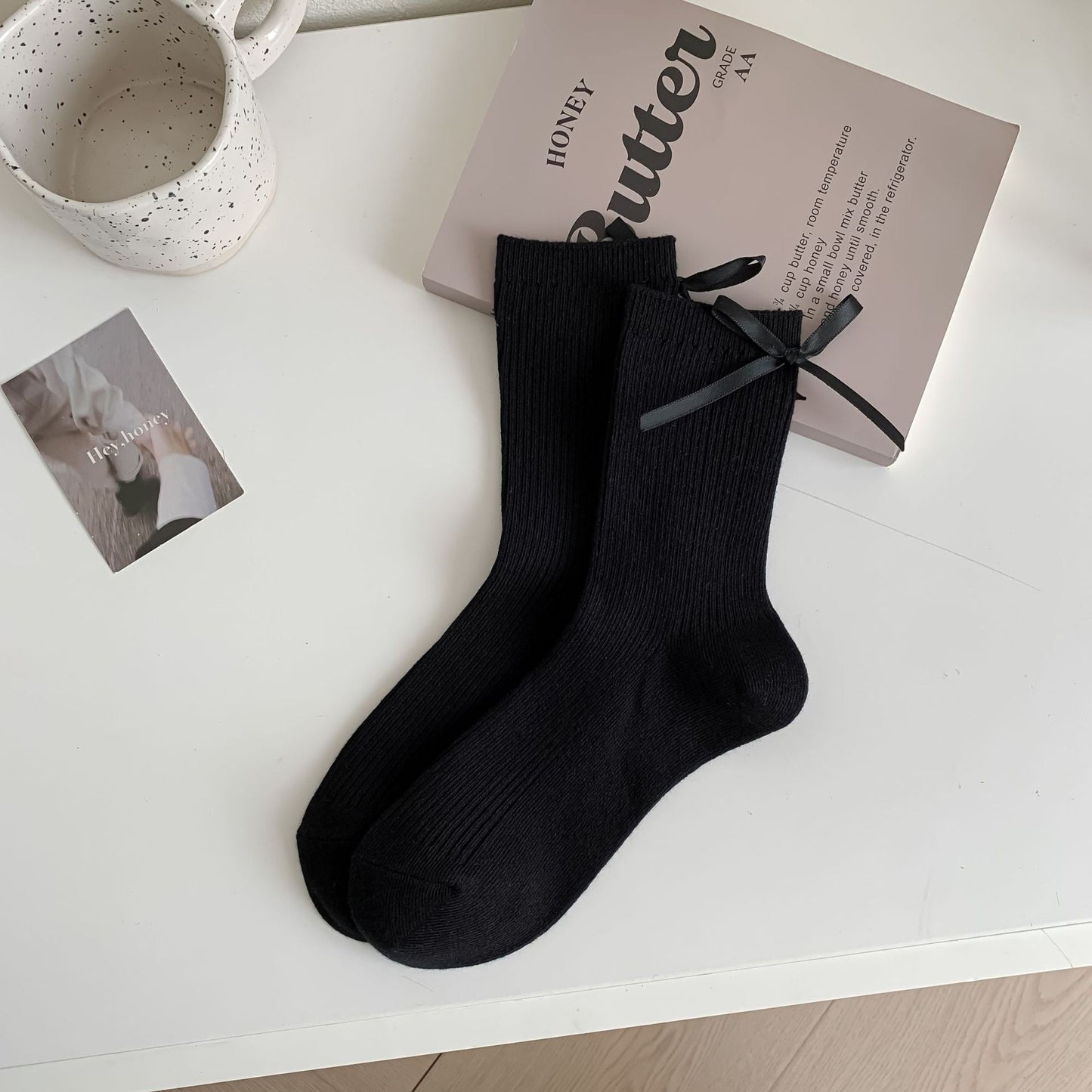 Celestine Cotton Bow Socks