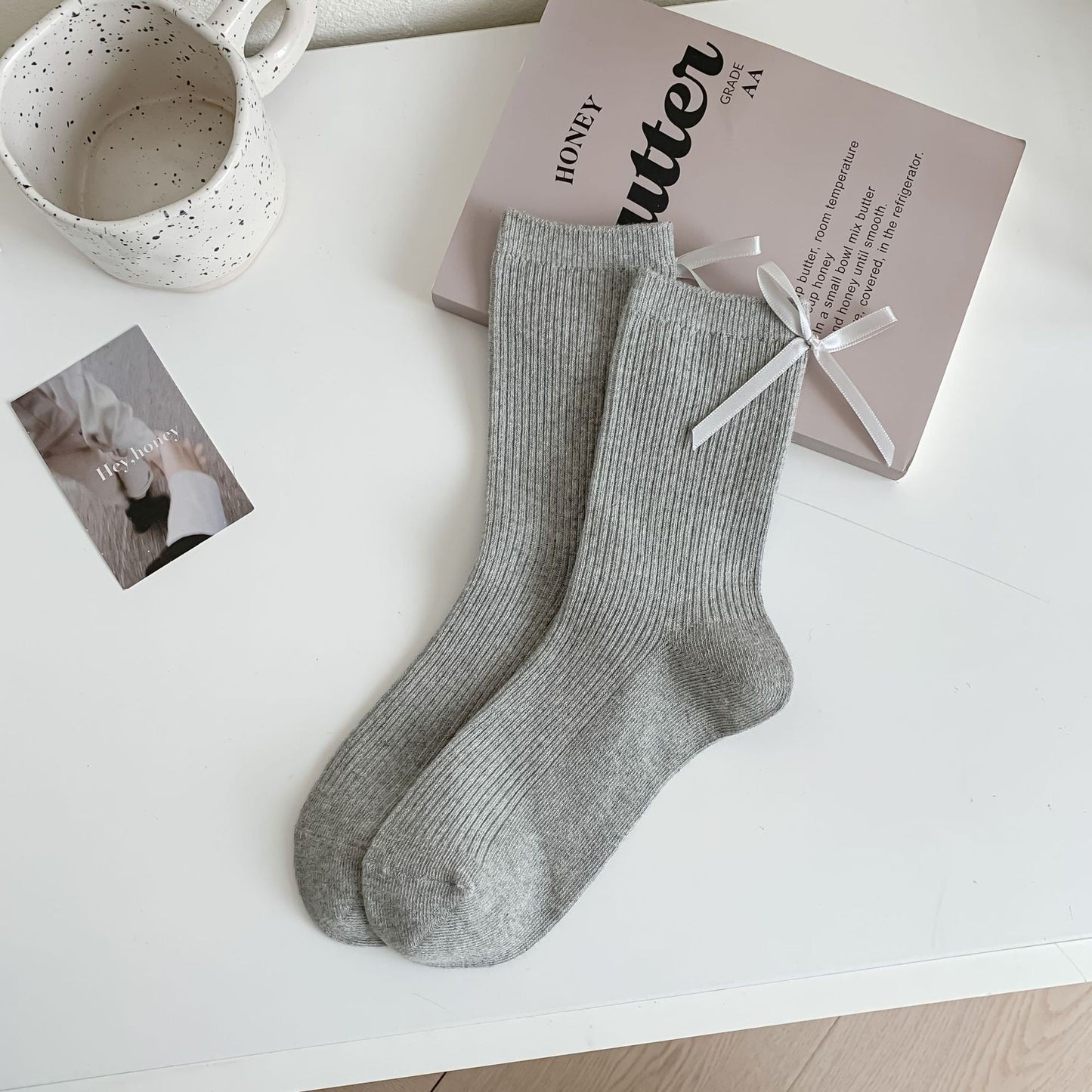 Celestine Cotton Bow Socks