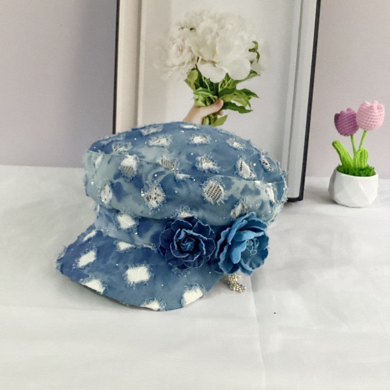 Maren Denim Octagonal Cap